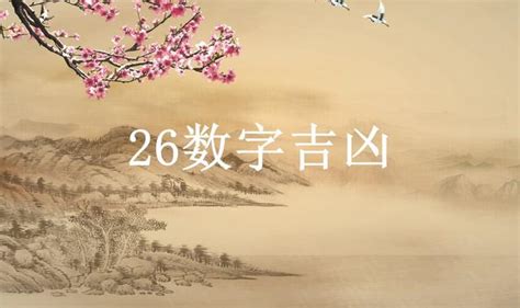 26數字吉凶|数字26的吉凶